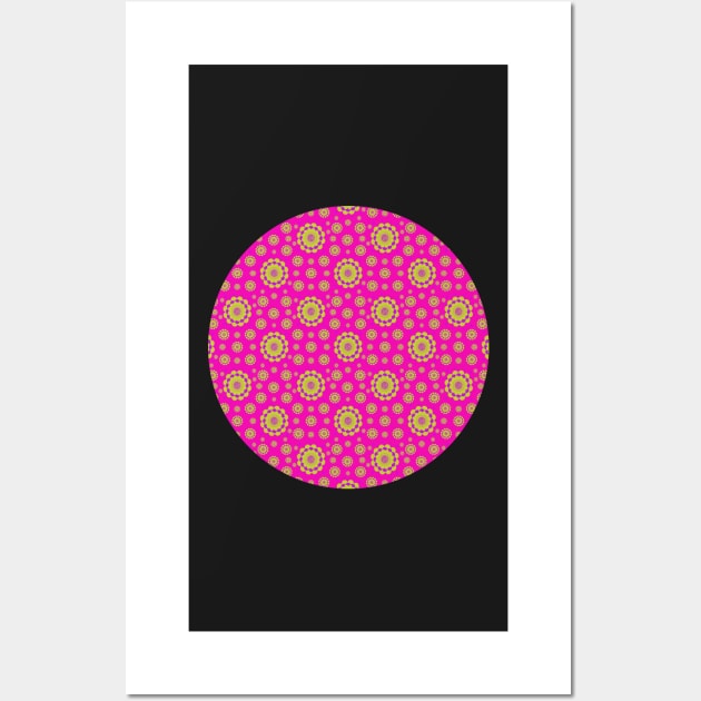 In the Pink with Purple and Lime. A cute retro design in bright, fun colors. Wall Art by innerspectrum